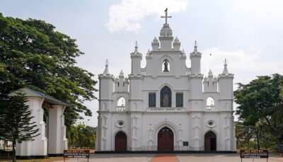 St. Antony's Church, front view (wide), Vaddy, Kollam, Kerala