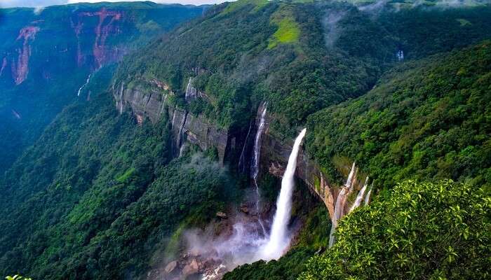 The famous waterfall at one of the best places to visit in India