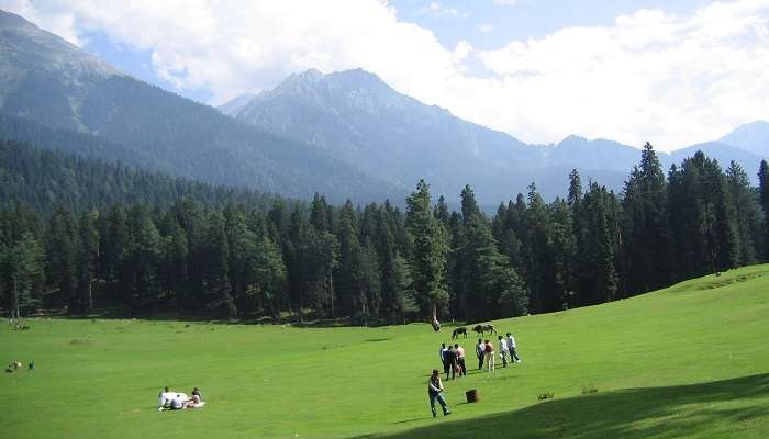The valley of shepherd, Pahalgam is a captivating hill station in Jammu & Kashmir, one of the best places to visit in August in India.