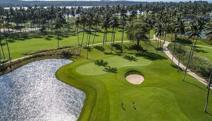 Golf course view at one of the best resorts in Sri Lanka for families