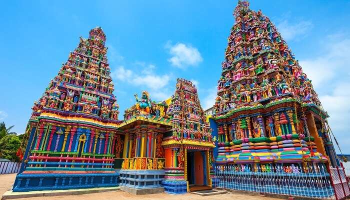 A scenic view of Pathirakali Amman Temple at Trincomalee