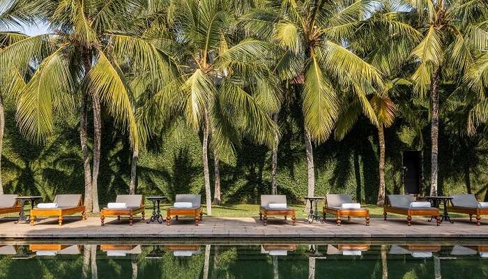 Pool side view of one of the best spas in Sri Lanka