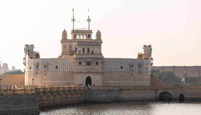 the architecture of Lakhota Palace, one of the best places to visit in Jamnagar