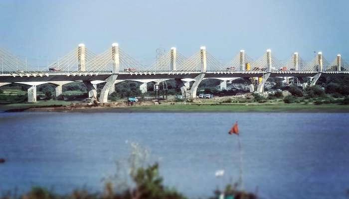 New Cable bridge over Narmada River Bank located at Bharuch
