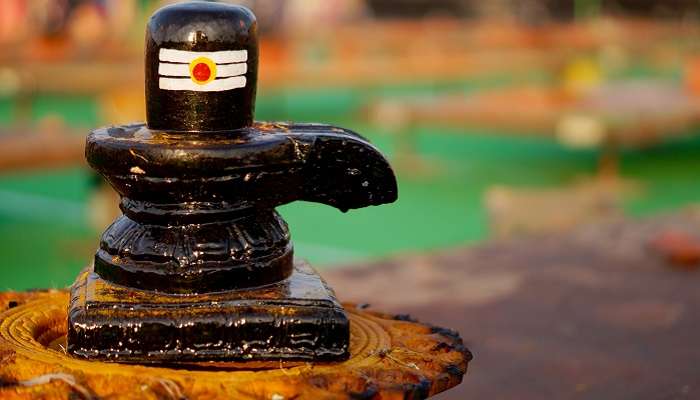 A closeup of Shiva linga that one can spot at Pataleshwar Temple, one of the sacred places to visit in Moradabad