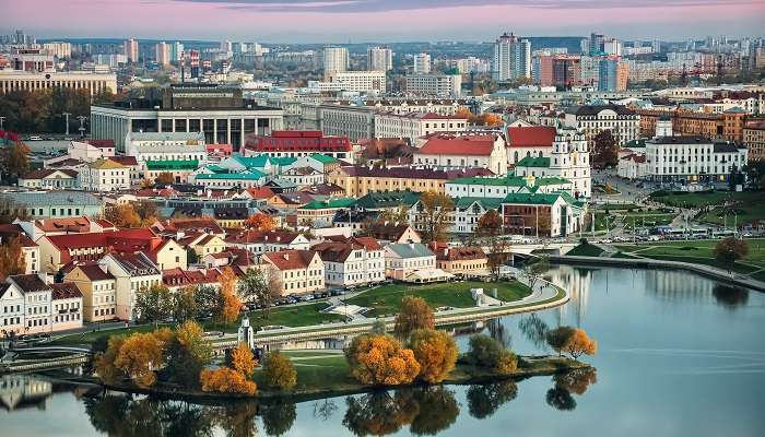 Panoramic view of the historical center of Minsk