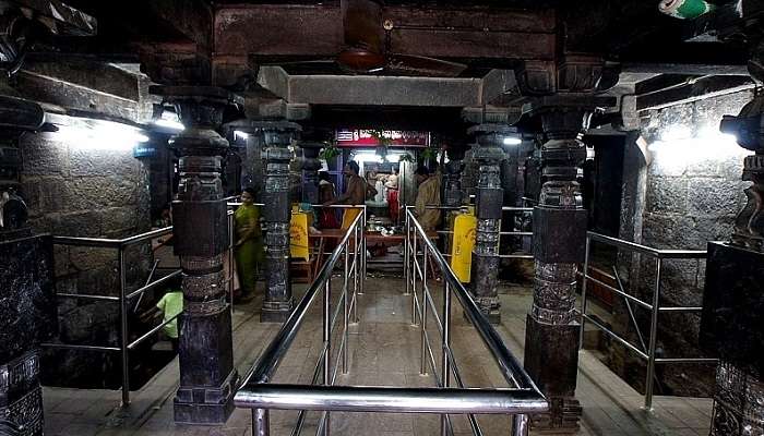 A view of the Inner Sanctum at Kumararama Bheemeshwara Swamy Temple situated in Samalkot