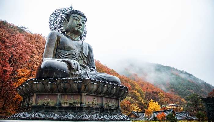 Explorez le monument de Buddha dans la parc de national de Seoraksan en  Corée du Sud