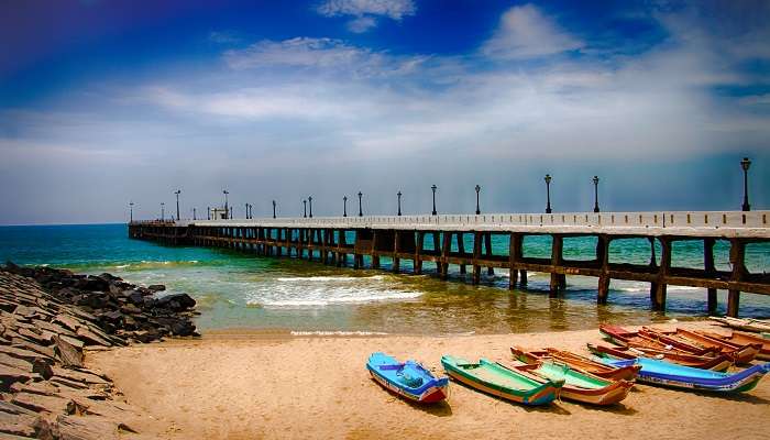 La belle plage de Pondichéry