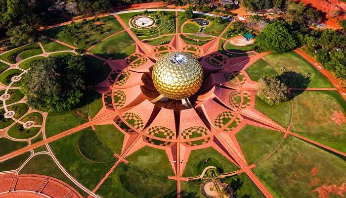 La belle vue d'Auroville, c'est l'une des meilleur lieux à visiter à Pondichéry 