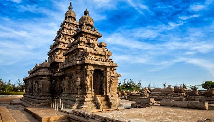 La vue de shore Temple en Mahabalipuram, c'est l'une des meilleur lieux à visiter en Inde