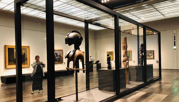 Artefacts and paintings at the Louvre Museum U.A.E