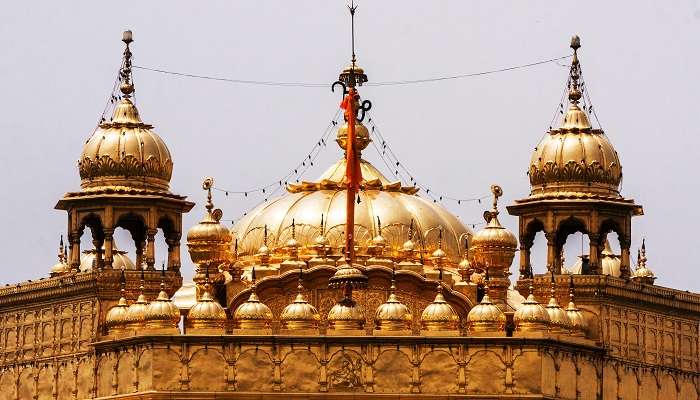 The top view of the Golden Temple in Amritsar
