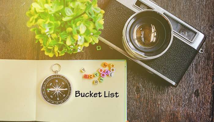 A template depicting a bucket list