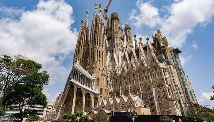 Sagrada Familia consists of 12 towers with multiple pinnacles.