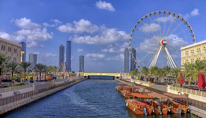Visiting Al Qasba in the morning is one of the best things to do in Sharjah for free with family