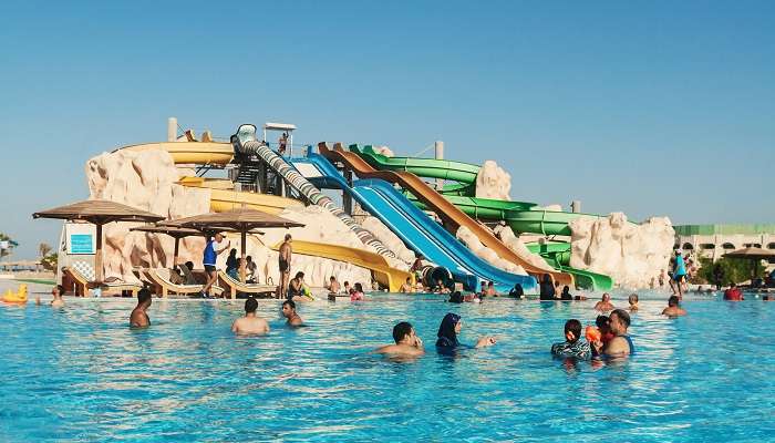 Water Rides enjoyed by family at Al Montazah Water Park in Sharjah that is quite interesting