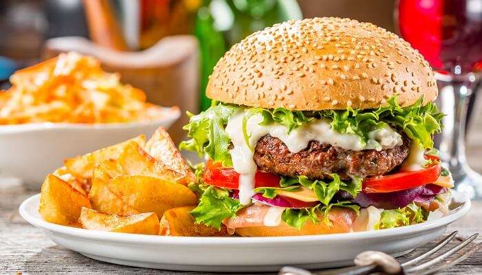 Enjoy American cuisine, including burgers and other snacks at Bareburger