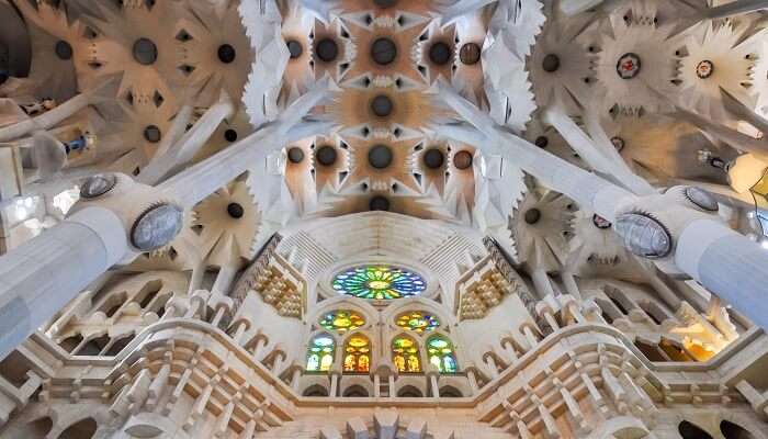 Explore the gorgeous interior of Sagrada Familia in Barcelona, Europe