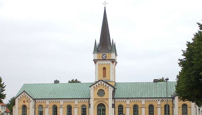 The scenic view of Bhorgolm Church, situated in the smallest town in Sweden.