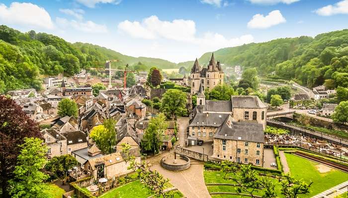 The breathtaking aerial view of the smallest town in Belgium, Durbuy