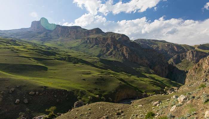 A wonderful view of Khinalug Mountains nestled in Azerbaijan