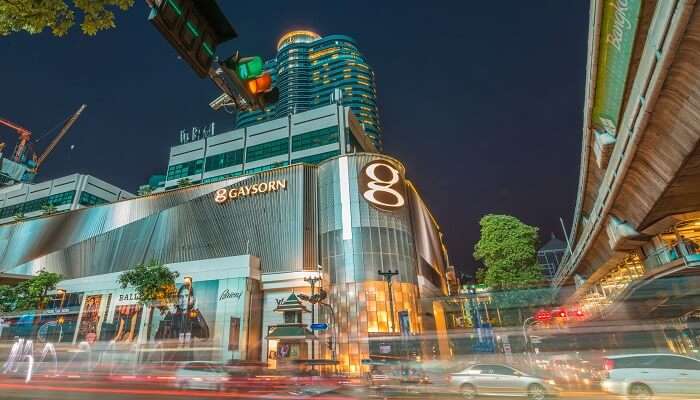 A front view of Gaysorn Plaza, one of the popular shopping centres in Bangkok