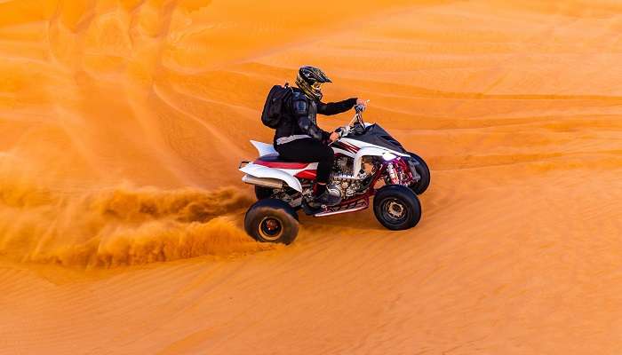 A quad bike ride in Dubai is an adventurous activity which also encourages health benefits