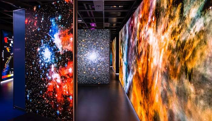 Nebula images at an exhibition at the museum