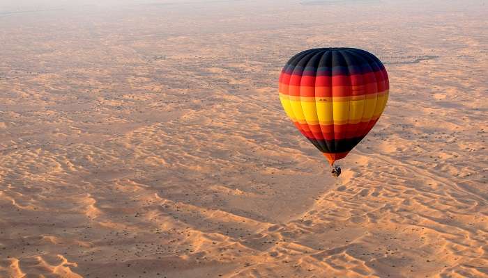 Aerial view of Dubai hot air balloon ride