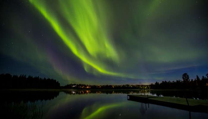 The Northern Lights in one of the famous small towns in Sweden, Kiruna. 