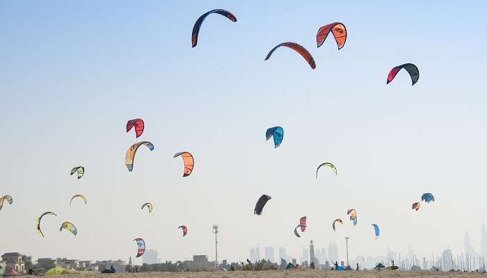 Kite Beach at Palm Jumeirah in Dubai offers a plethora of entertainment filled with scenic views