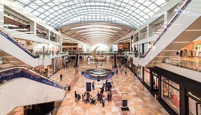 A shot showcasing the huge interior of the Dubai Festival City Mall