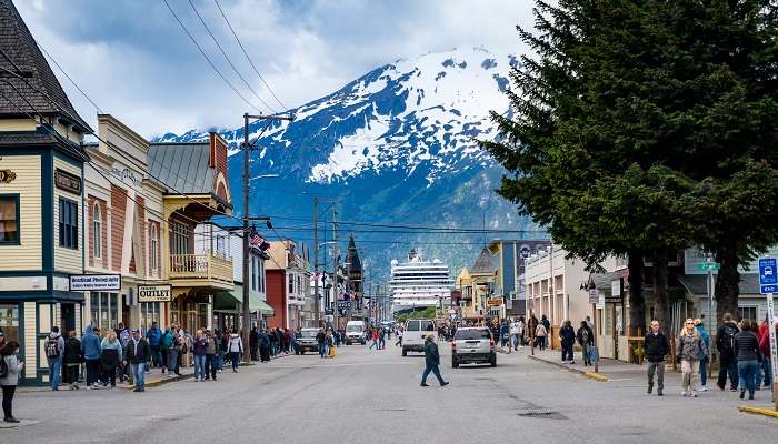 The picturesque landscape of one of the beautiful small towns in Alaska, Skagway
