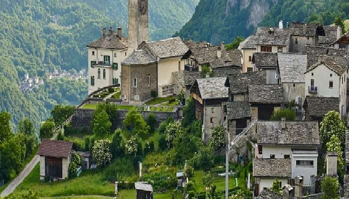 A jaw-dropping view of Soglio which is one of the beautiful small towns in Switzerland