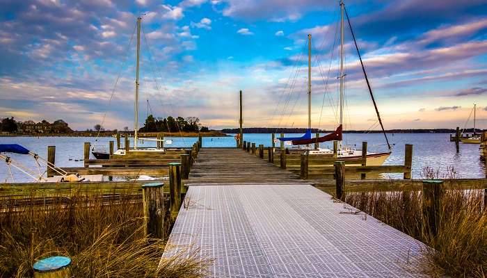 The picturesque view of one of the small beach towns in Maryland, St. Michaels