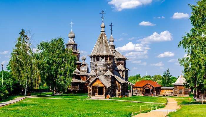A wooden Russian Church in one of the smallest towns in Russia, Suzdal