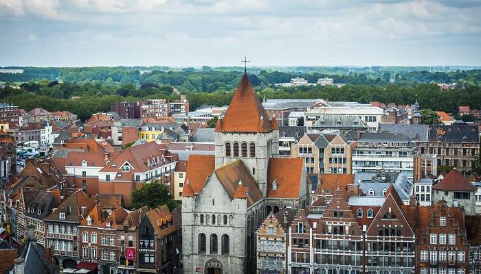 The view of Tournai, one of the most beautiful small towns in Belgium