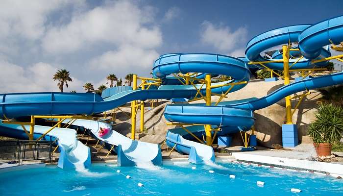 An image of a water slide at Water World