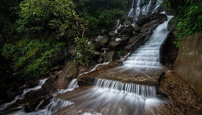 Cascade d'Amboli en cascade pendant la mousson,