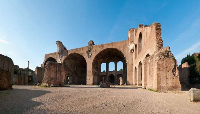 The largest structure of the Forum is Basilica of Maxentius.