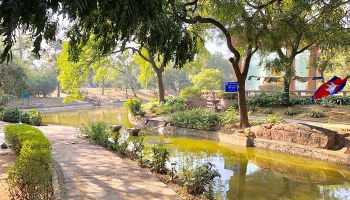 Beau paysage du jardin de Bouddha, nouveau, Delhi,