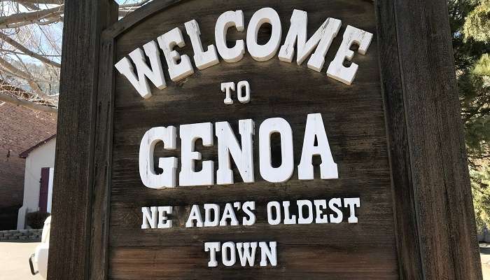The entrance of Genoa, one of the small towns in Nevada