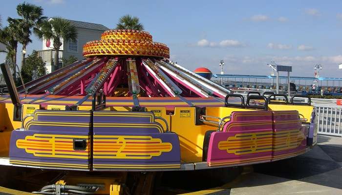 Fun ride at Kemah Boardwalk, one of the top amusement parks in Houston
