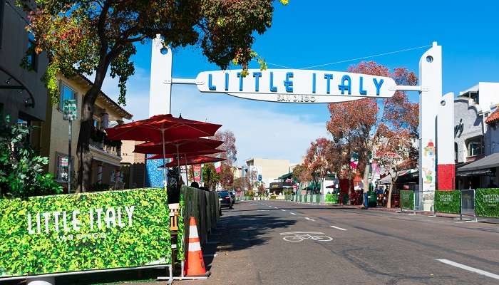 The breathtaking view of Little Italy, home to hidden gems restaurants in San Diego