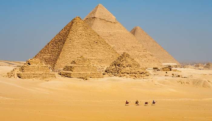 A stunning view of the great pyramids of giza in Egypt