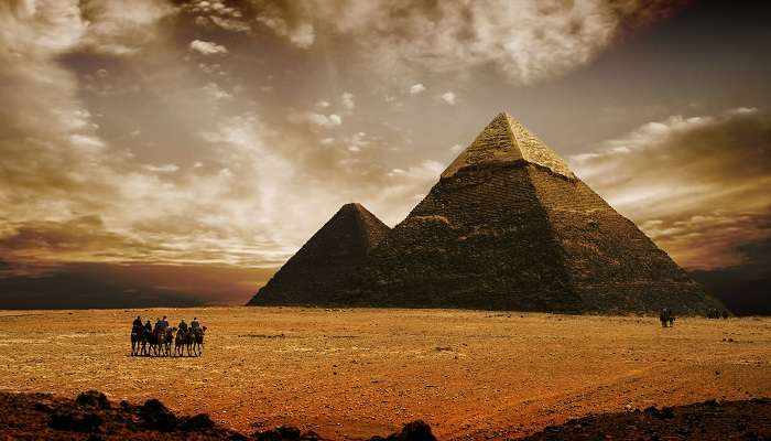 A marvellous view of the great pyramids in Egypt