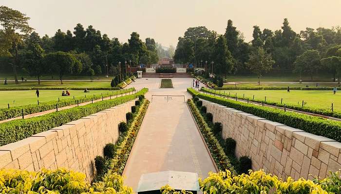 The scenic view of Raj Ghat, built in the memory of Mahatma Gandhi