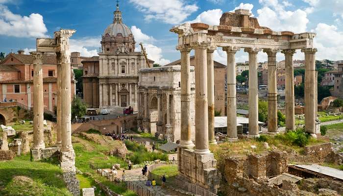 The scenic landscape of the Roman Forum In Rome, Italy.