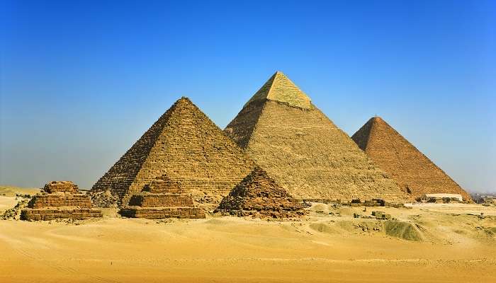 A spectacular view of the pyramids